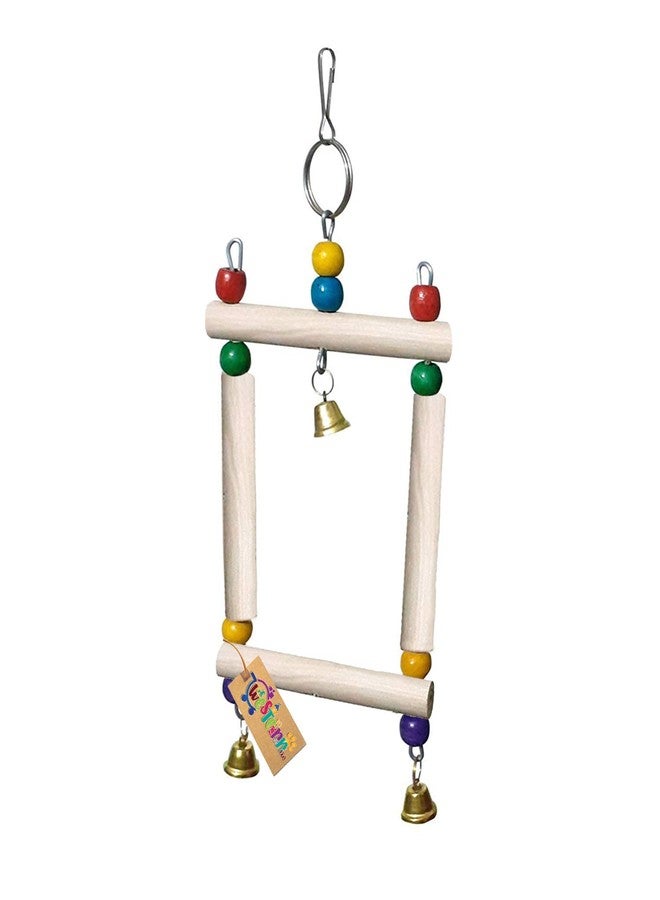 ويستيرن إرا لعبة تأرجح معلقة من الخشب الطبيعي الملون والخرز، مستوحاة من العصر الغربي، مناسبة للطيور - Image 3